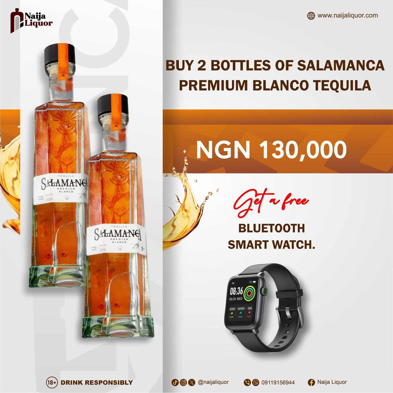Buy 2 Bottles of Salamanca Premium Blanco Tequila