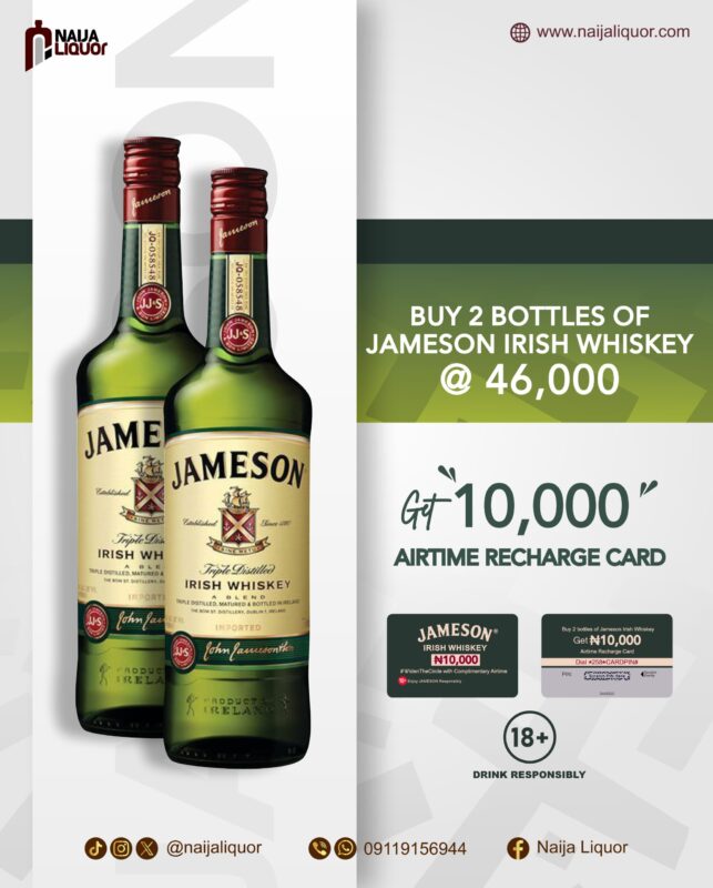 2 Bottles of Jameson Whiskey