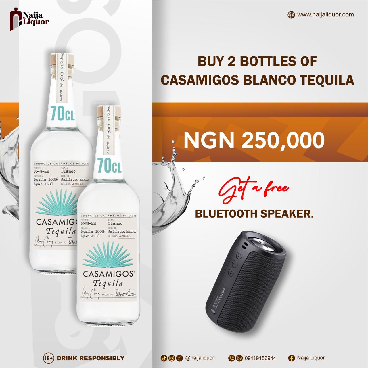 Buy 2 Bottles of Casamigos Blanco Tequila