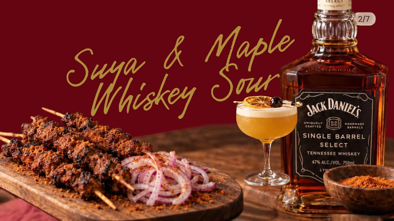 Jack Daniel's Food Pairings: 7 Nigerian Dishes to Try | Naija Liquor Suya & Maple Whiskey Sour