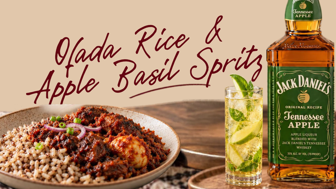 Jack Daniel's Food Pairings: 7 Nigerian Dishes to Try | Naija Liquor Ofada Rice & Apple Basil Spritz